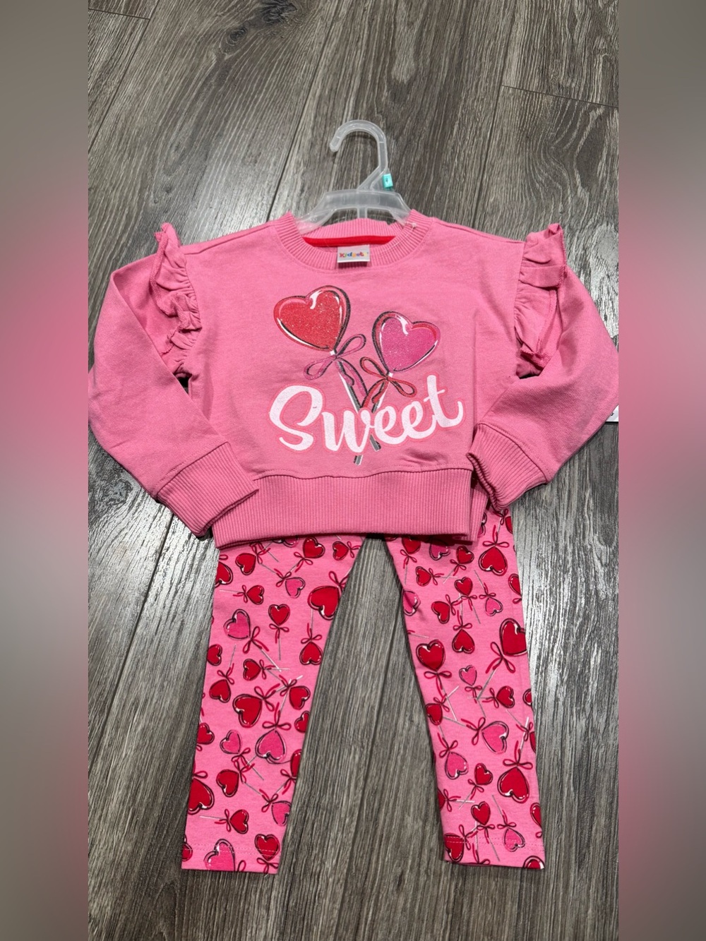 NWT Kidgets Pink Sweet Heart Matching Set